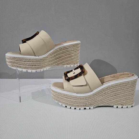 NEW Sam Edelman Livi Sandal Womens 9.5 Summer Sand Espadrille Platform Wedge - Picture 2 of 13